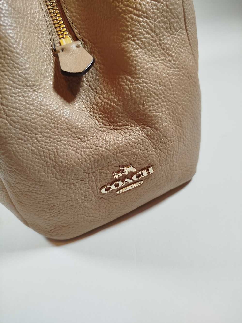 COACH Pebble Leather Hobo Bag in Taupe - Picture 5 of 15